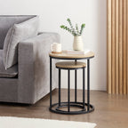 Dusklia - Willow Round Nesting Side Table - Wood