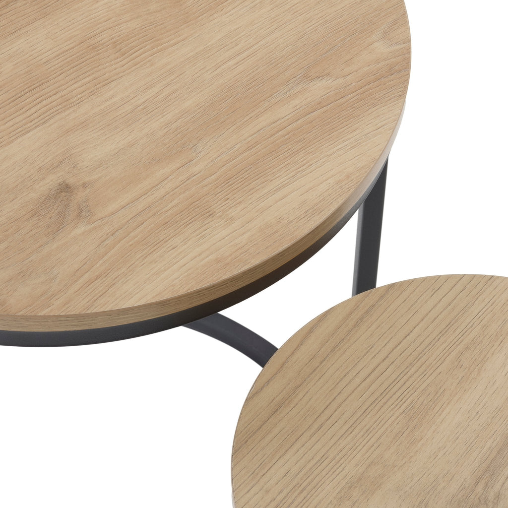 Dusklia - Willow Round Nesting Side Table - Wood