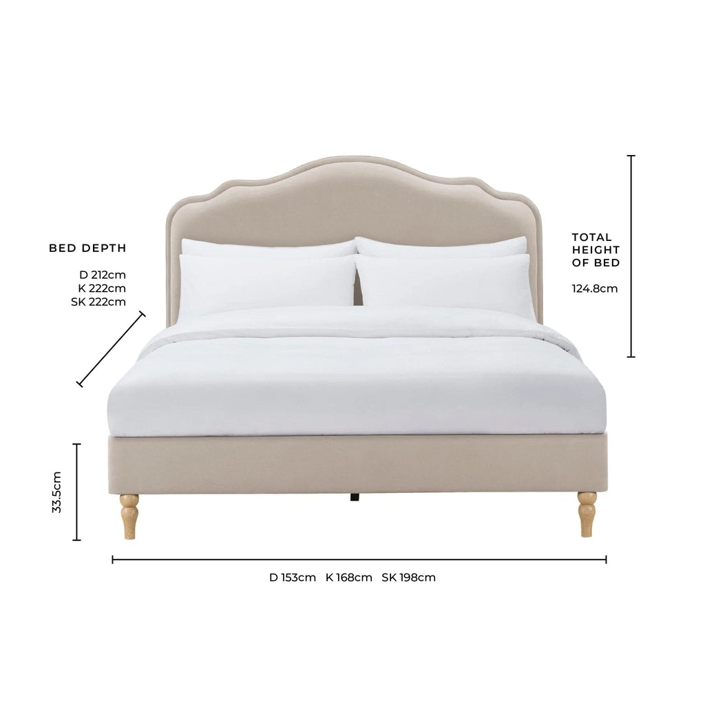 Dusklia - Wiltshire Bed Frame - Stone