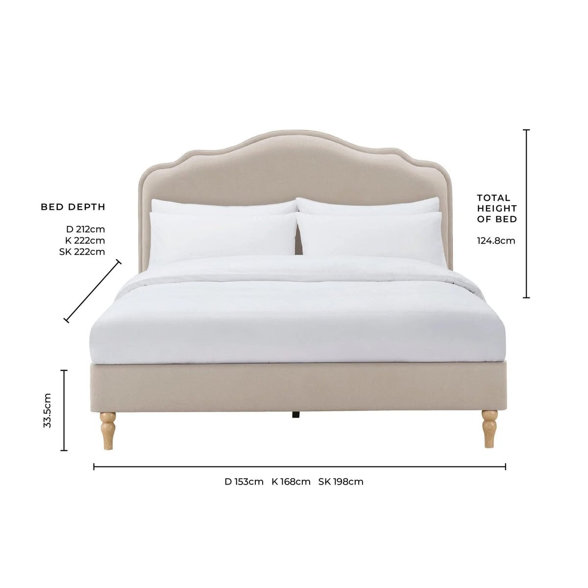 Dusklia - Wiltshire Bed Frame - Stone