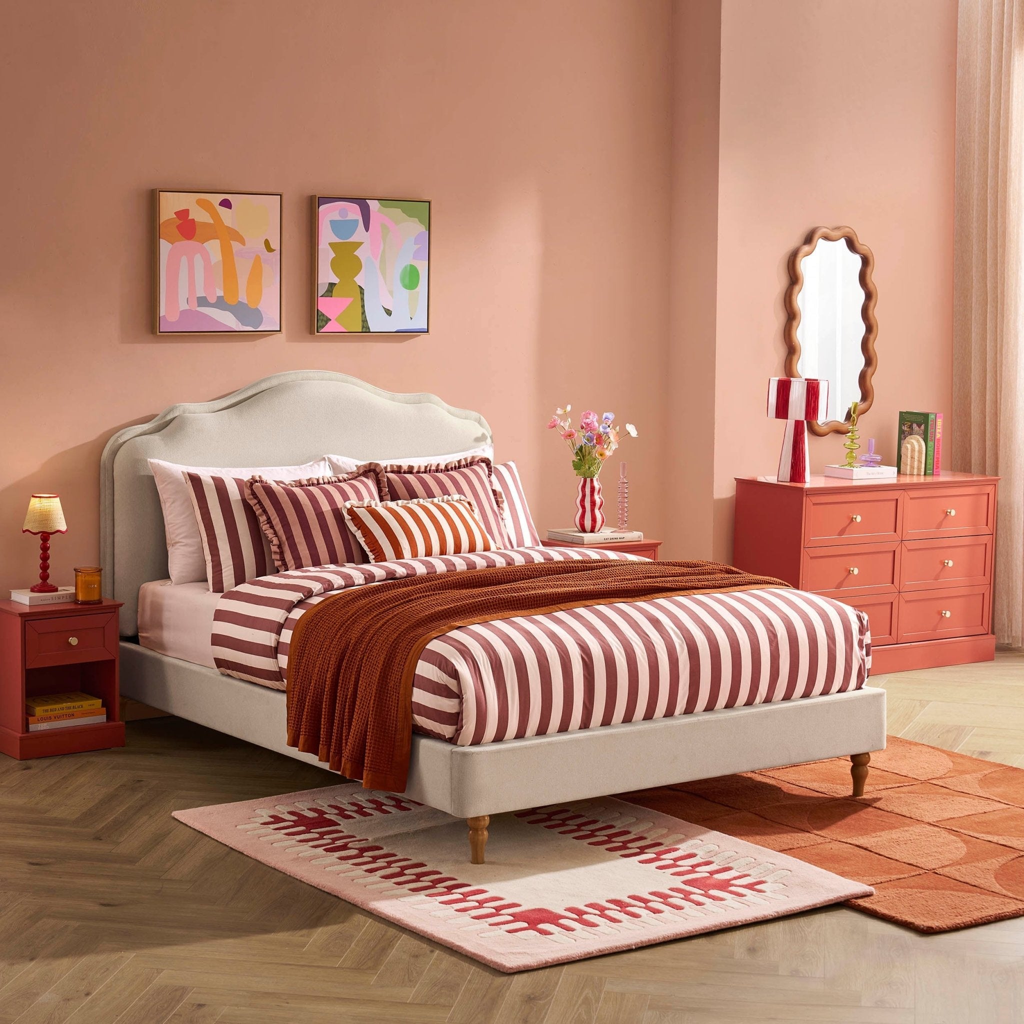 Dusklia - Wiltshire Bed Frame - Cream Linen