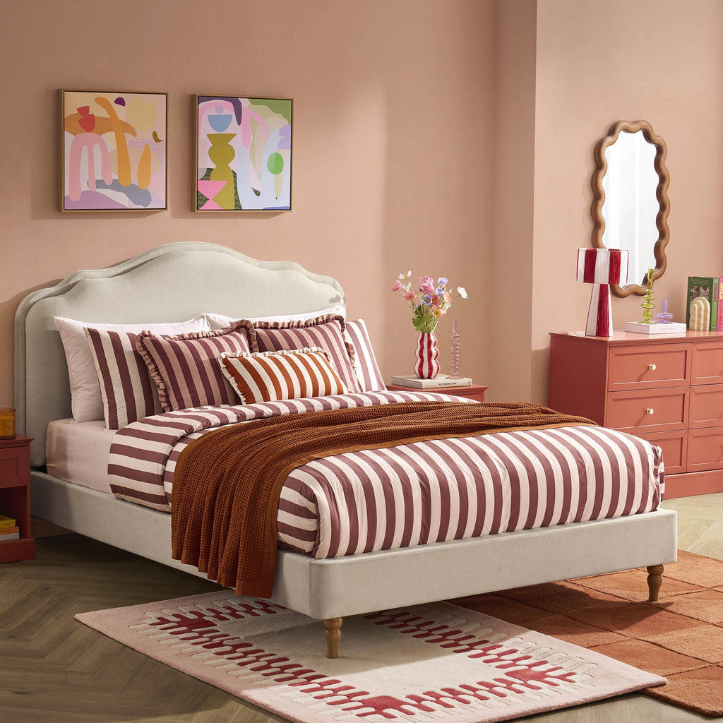 Dusklia - Wiltshire Bed Frame - Cream Linen