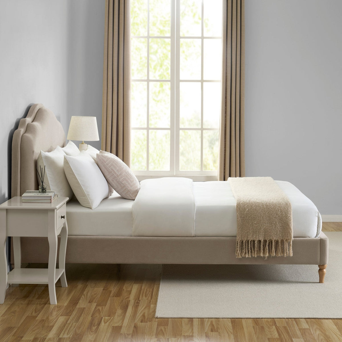 Dusklia - Wiltshire Bed Frame - Stone