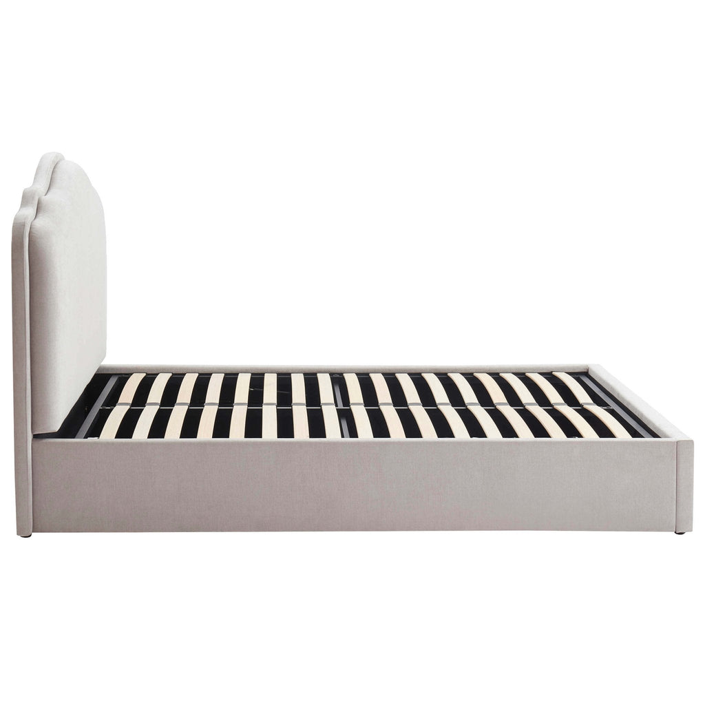 Dusklia - Wiltshire Chenille Ottoman Storage Bed - Light Grey