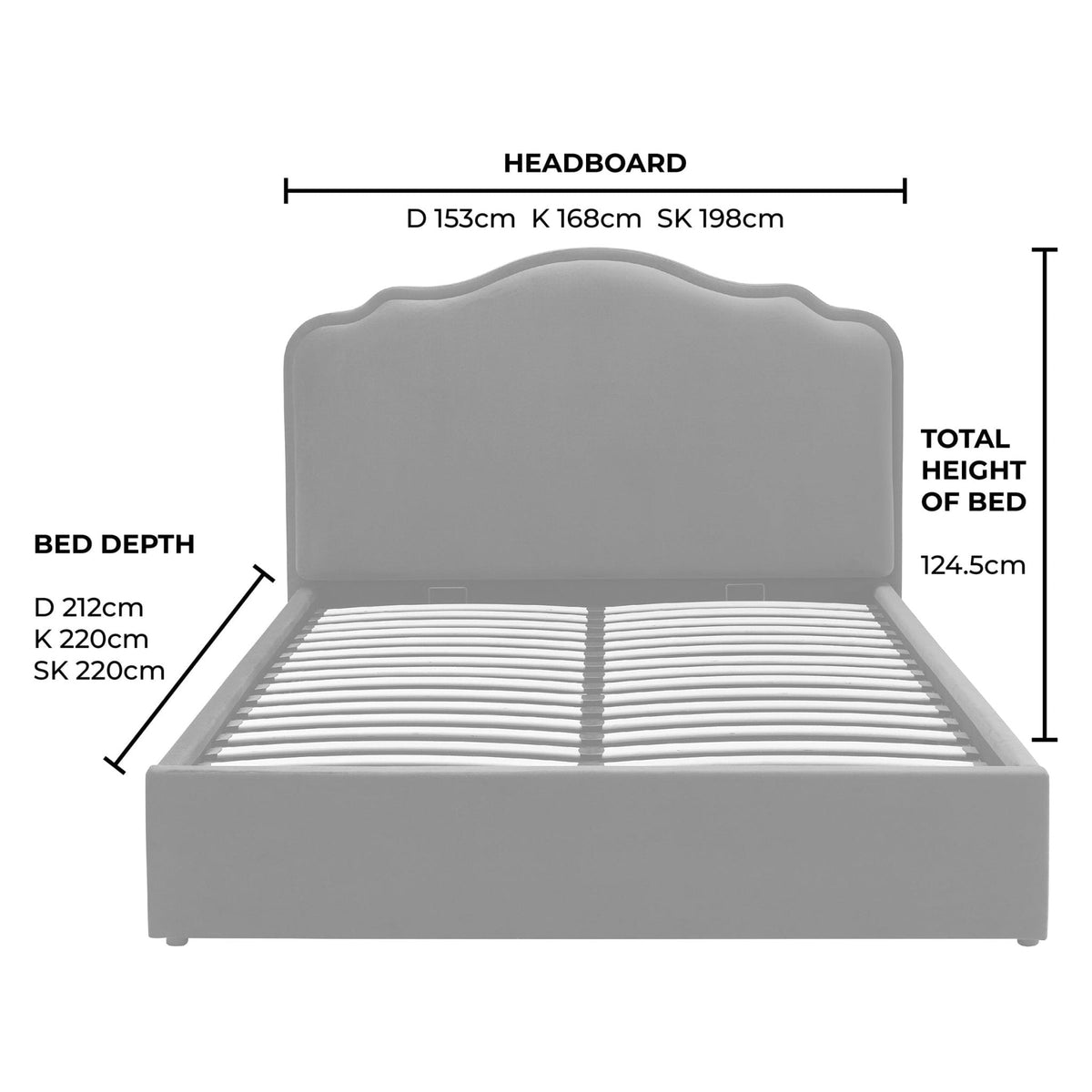 Dusklia - Wiltshire Ottoman Storage Bed - Stone