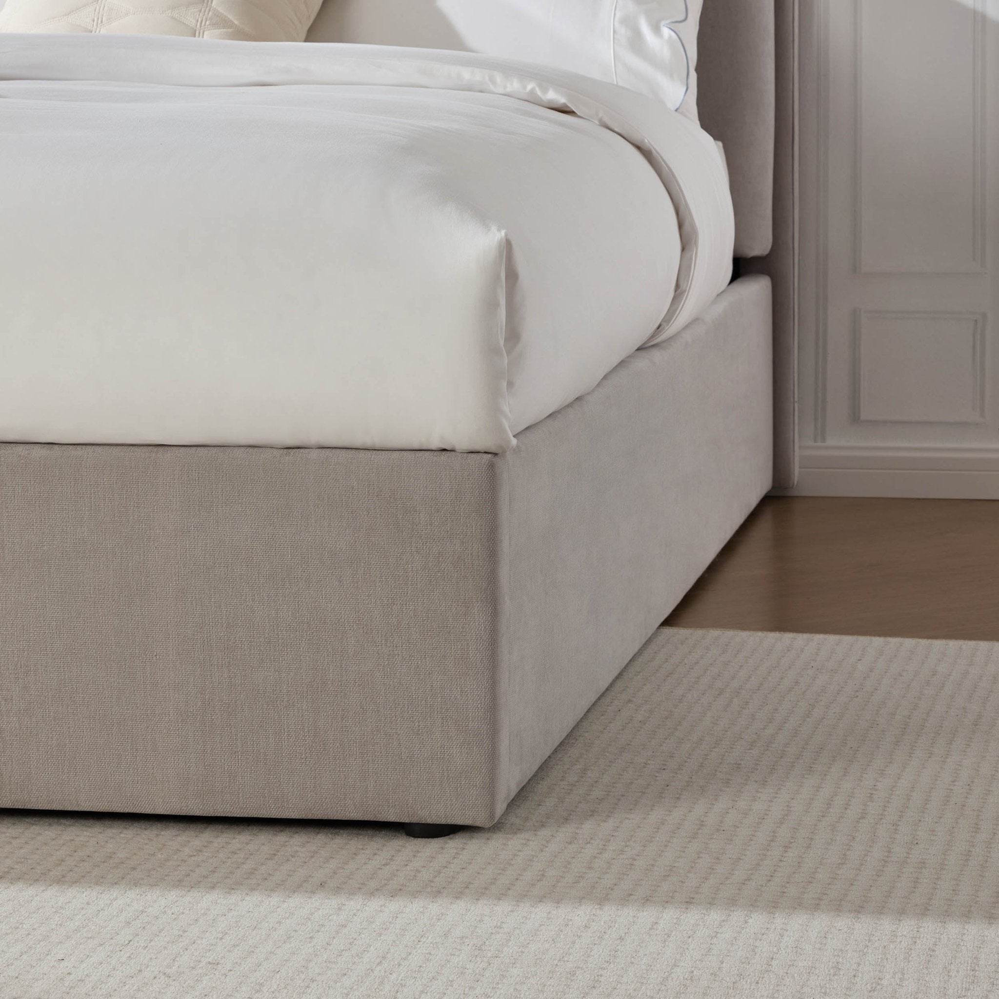 Dusklia - Wiltshire Chenille Ottoman Storage Bed - Light Grey