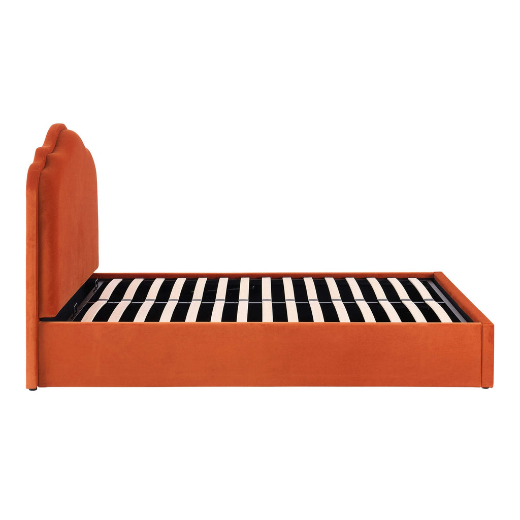 Dusklia - Wiltshire Ottoman Storage Bed - Bright Orange