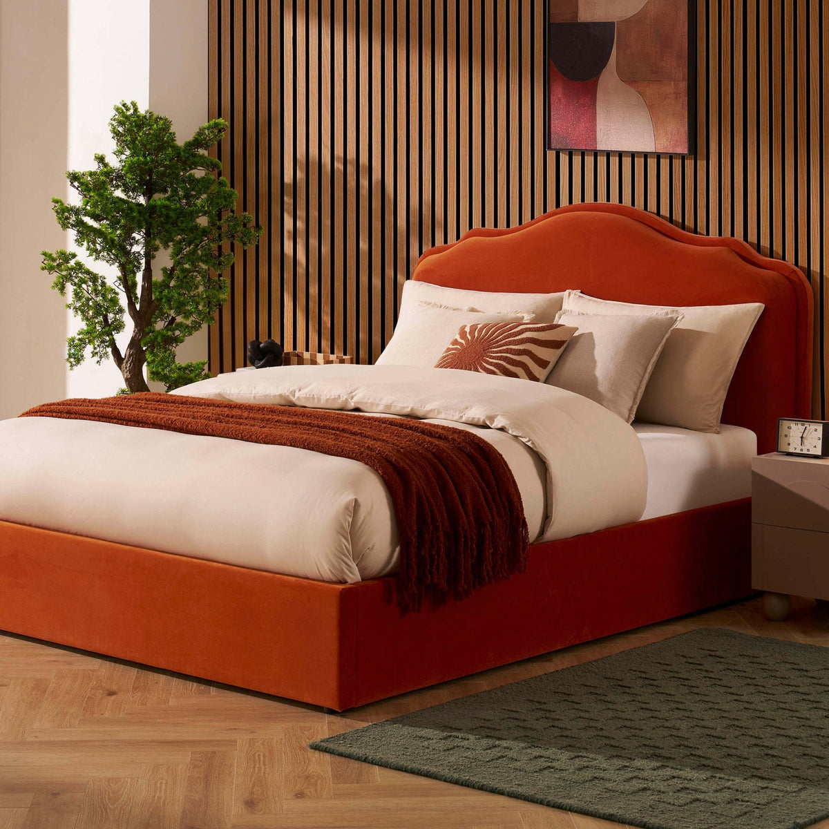 Dusklia - Wiltshire Ottoman Storage Bed - Bright Orange