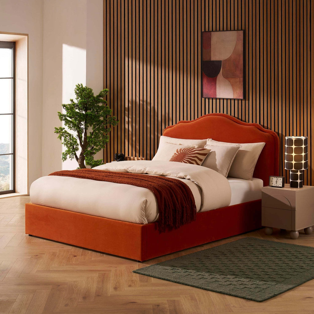 Dusklia - Wiltshire Ottoman Storage Bed - Bright Orange