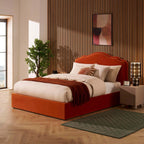 Dusklia - Wiltshire Ottoman Storage Bed - Bright Orange