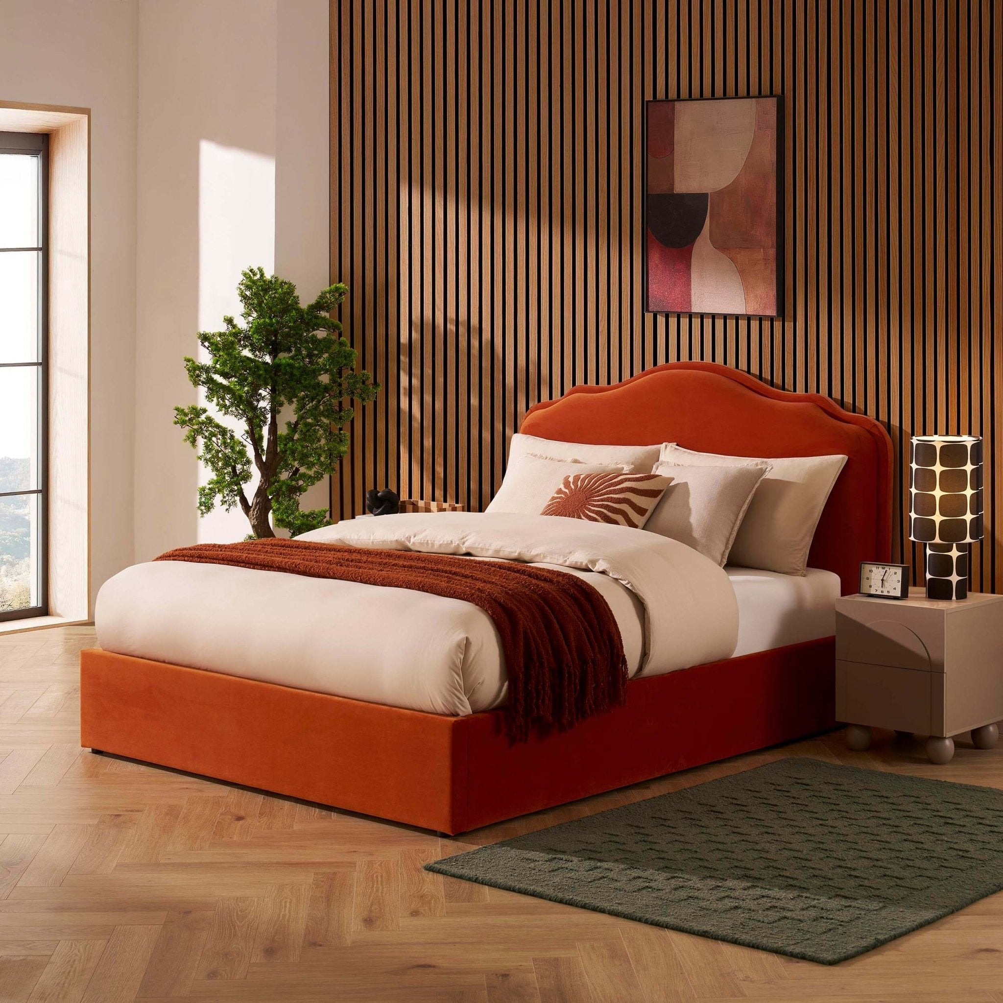 Dusklia - Wiltshire Ottoman Storage Bed - Bright Orange