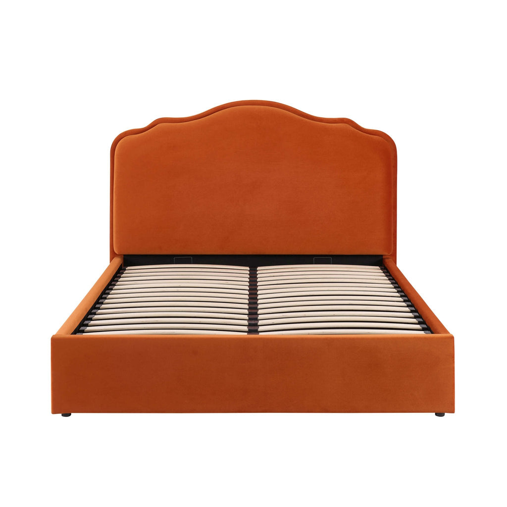 Dusklia - Wiltshire Ottoman Storage Bed - Bright Orange