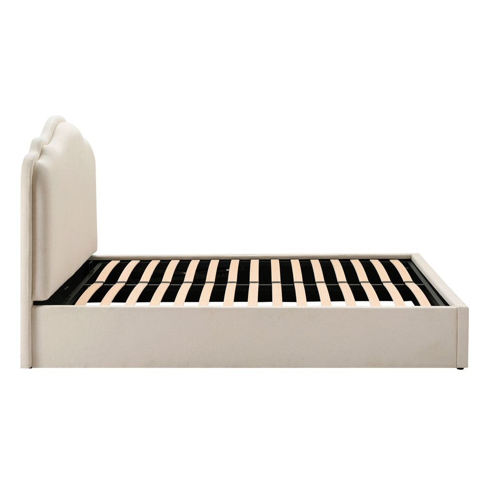 Dusklia - Wiltshire Ottoman Storage Bed - Cream Linen
