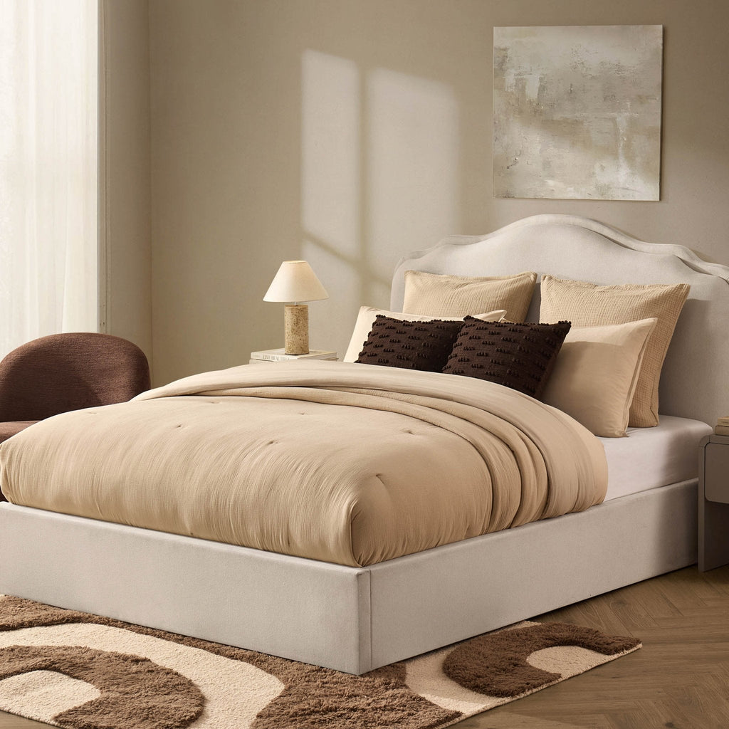 Dusklia - Wiltshire Ottoman Storage Bed - Cream Linen