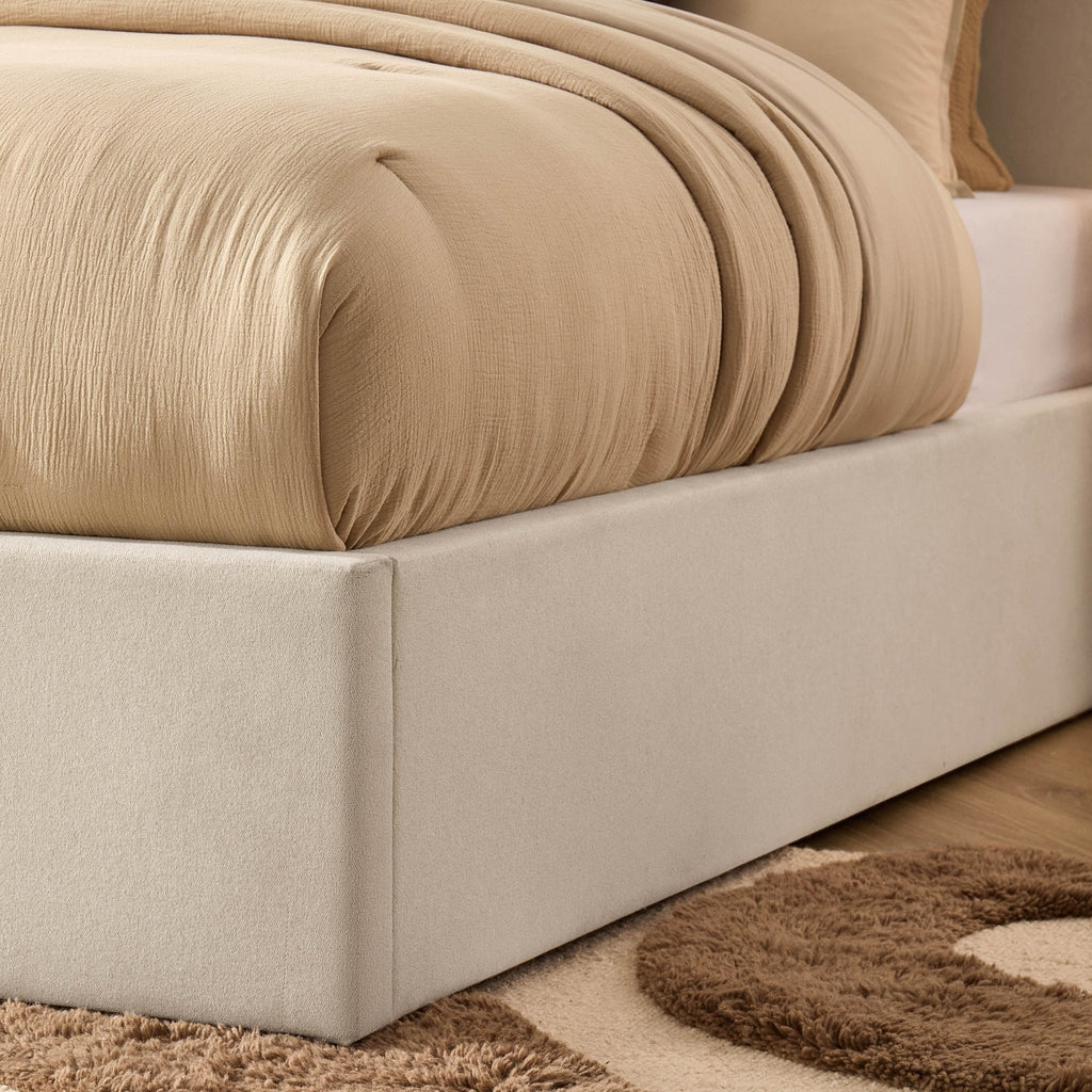 Dusklia - Wiltshire Ottoman Storage Bed - Cream Linen