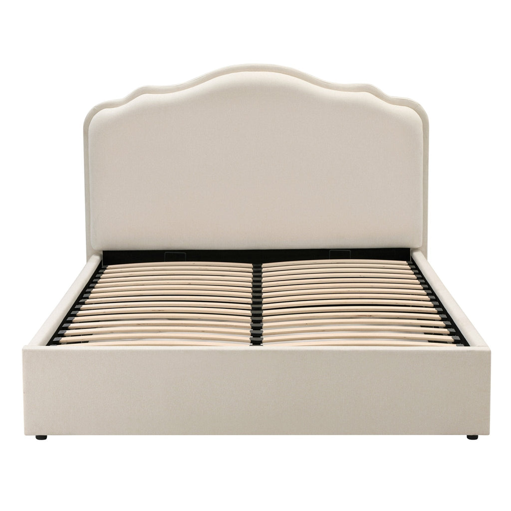 Dusklia - Wiltshire Ottoman Storage Bed - Cream Linen