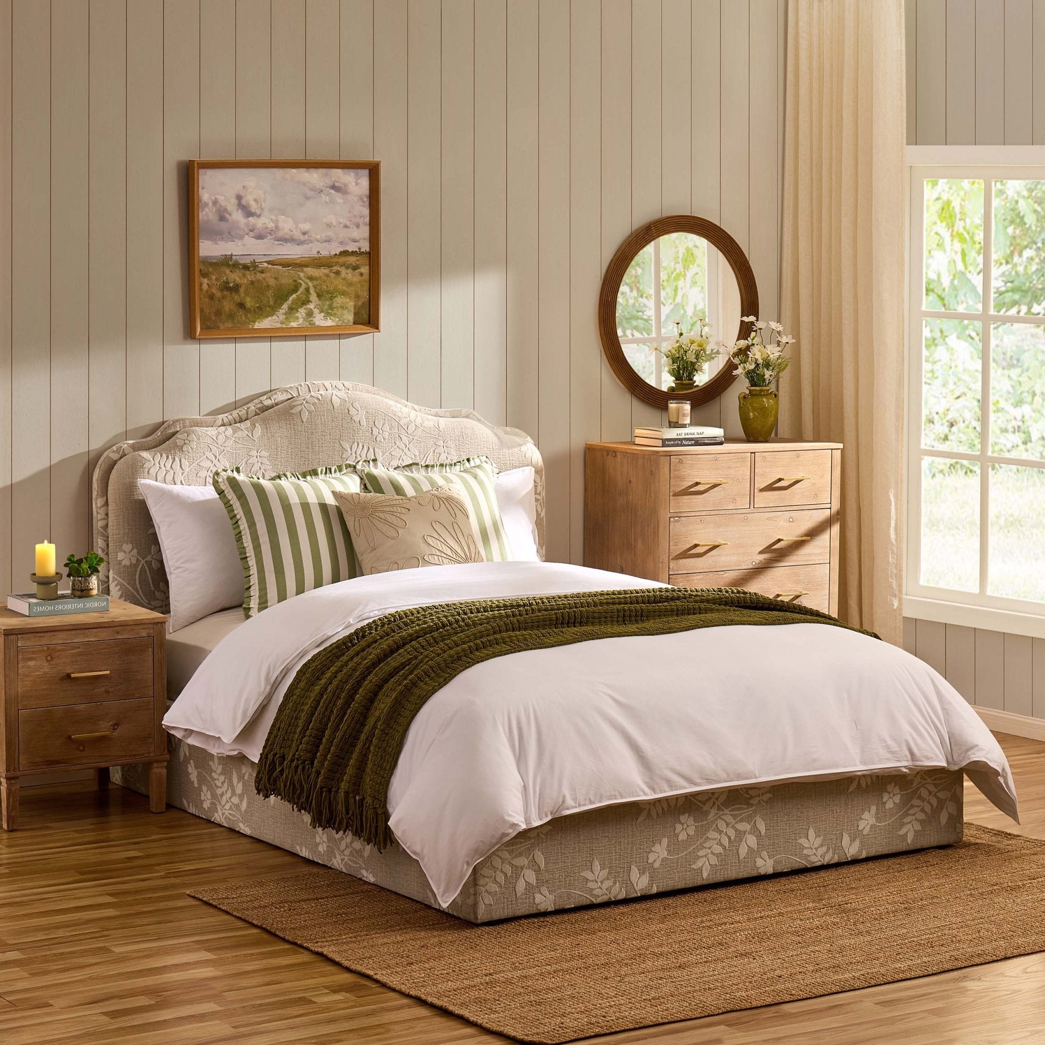 Dusklia - Wiltshire Ottoman Storage Bed - Jacquard Floral