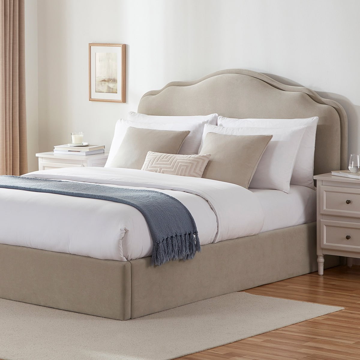 Dusklia - Wiltshire Ottoman Storage Bed - Stone