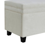 Dusklia - Windermere Storage Ottoman - Chenille Ecru