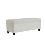 Dusklia - Windermere Storage Ottoman - Chenille Ecru