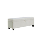 Dusklia - Windermere Storage Ottoman - Chenille Ecru