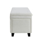 Dusklia - Windermere Storage Ottoman - Chenille Ecru