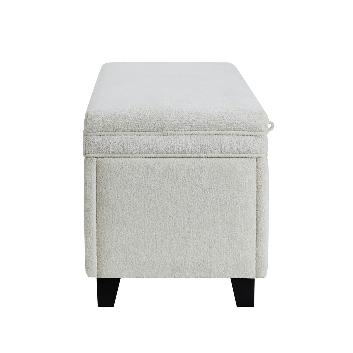 Dusklia - Windermere Storage Ottoman - Chenille Ecru