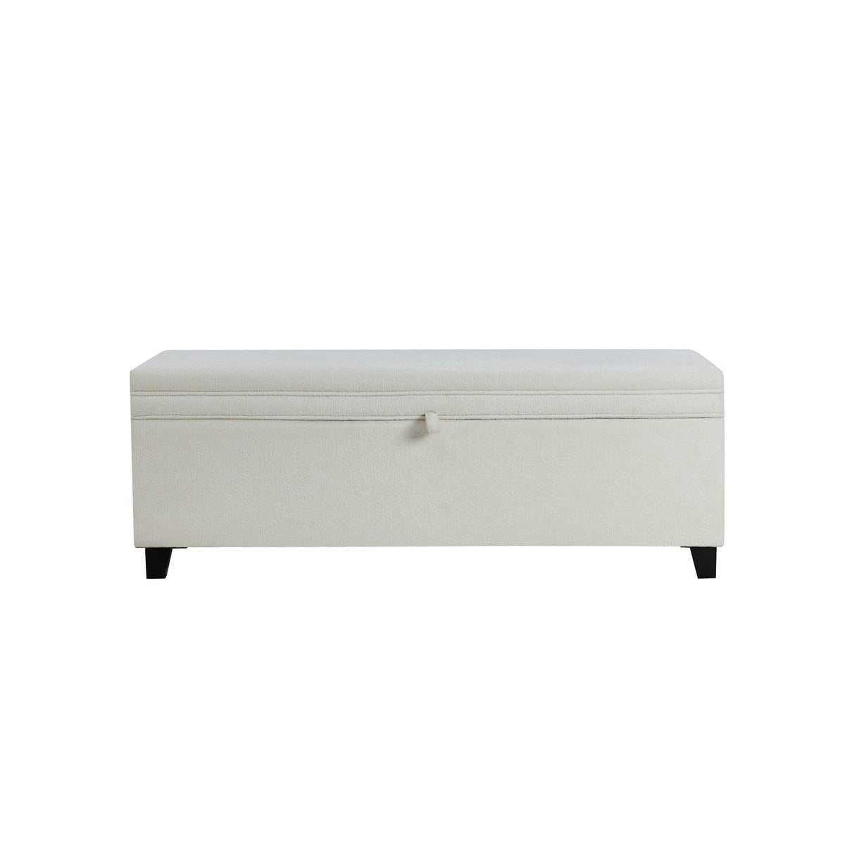 Dusklia - Windermere Storage Ottoman - Chenille Ecru