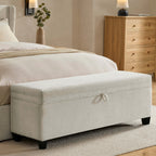 Dusklia - Windermere Storage Ottoman - Chenille Ecru