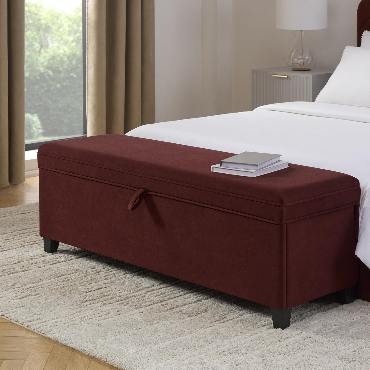 Dusklia - Windermere Storage Ottoman - Rust
