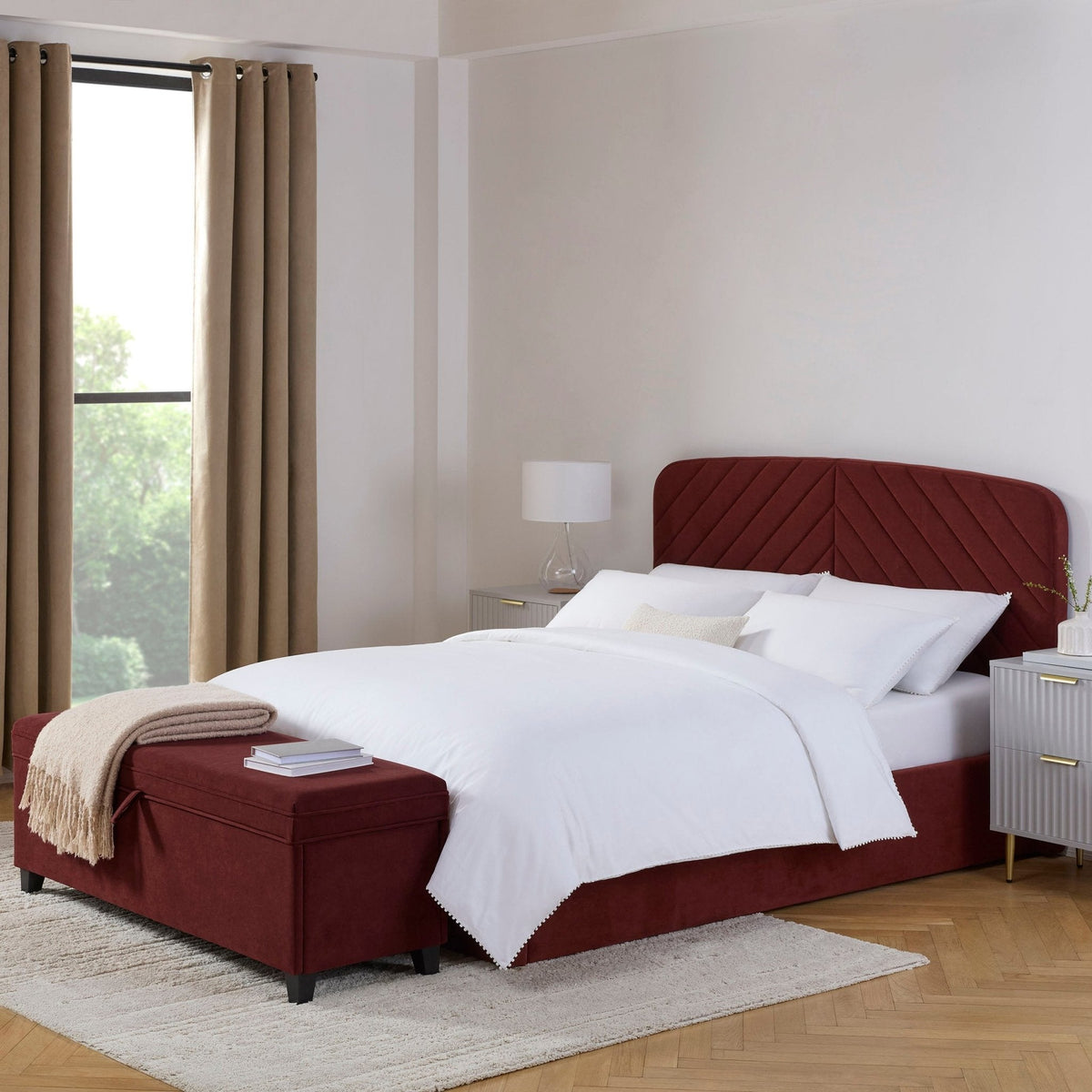 Dusklia - Windermere Storage Ottoman - Rust