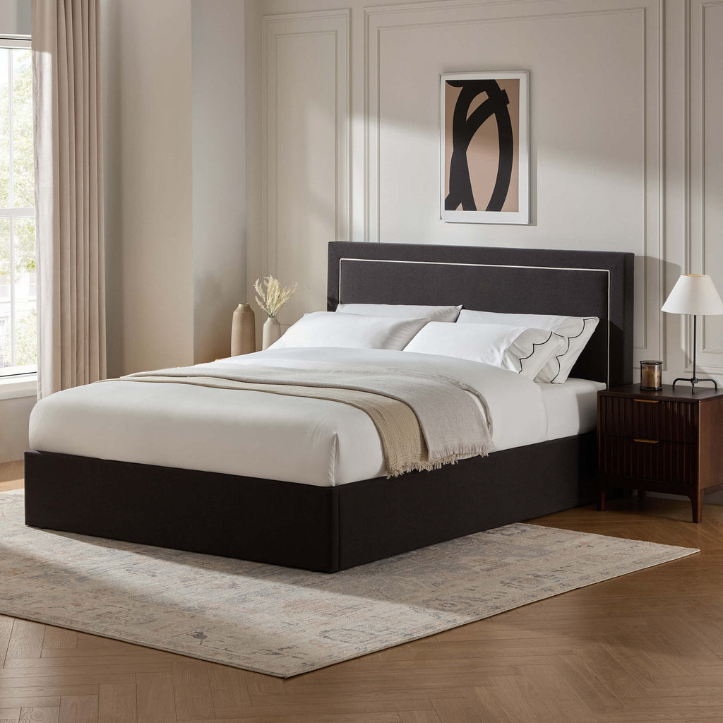 Dusklia - Windsor Ottoman Storage Bed - Black/Natural