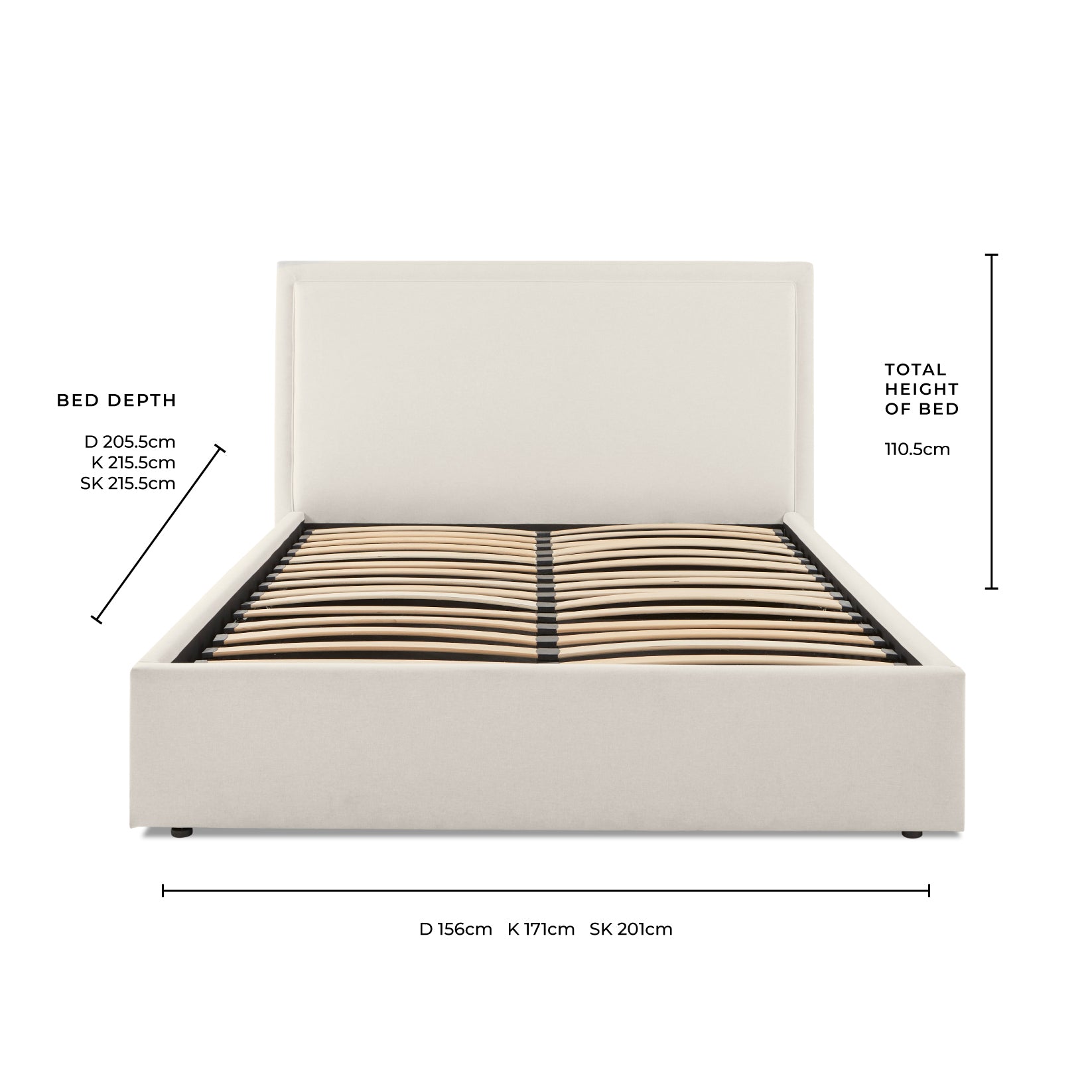 Dusklia - Windsor Ottoman Storage Bed - Black/Natural