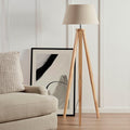 Dusklia - Wooden Tripod Floor Lamp - Natural
