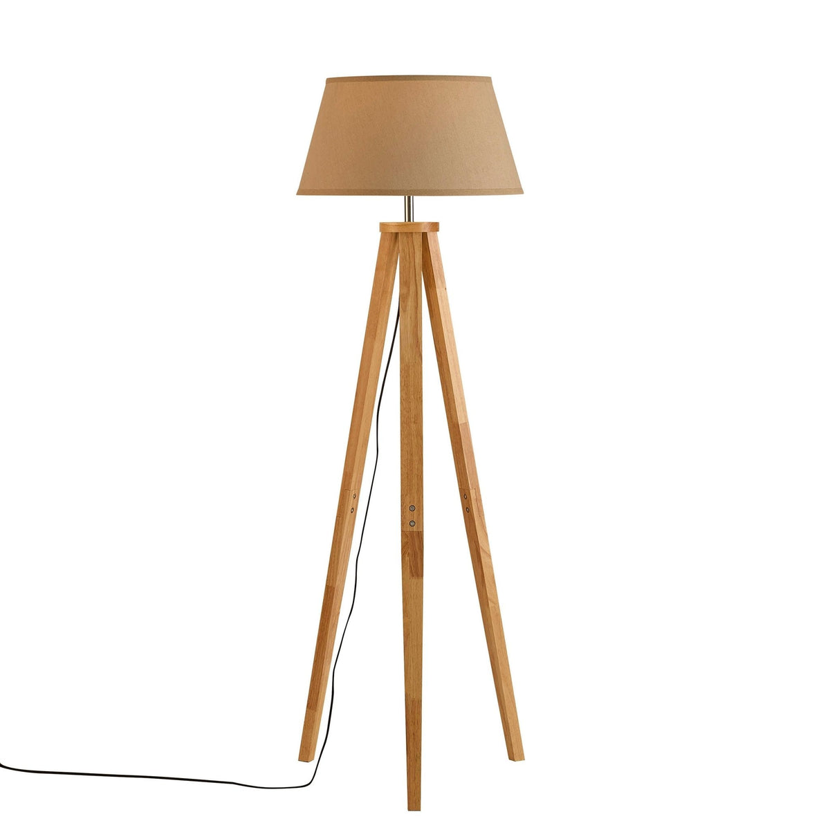 Dusklia - Wooden Tripod Floor Lamp - Natural