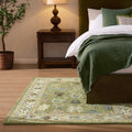 Dusklia - Wool Floral Pattern Rug - Green