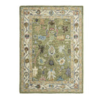 Dusklia - Wool Floral Pattern Rug - Green