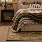Dusklia - Wool Floral Pattern Rug - Green