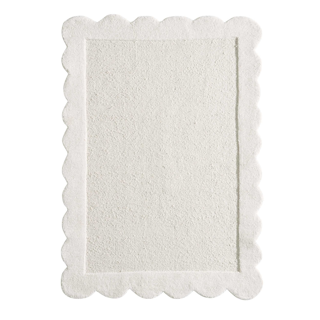Dusklia - Wool Scallop Edge Rug - Off White