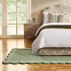 Dusklia - Wool Scallop Edge Rug - Sage