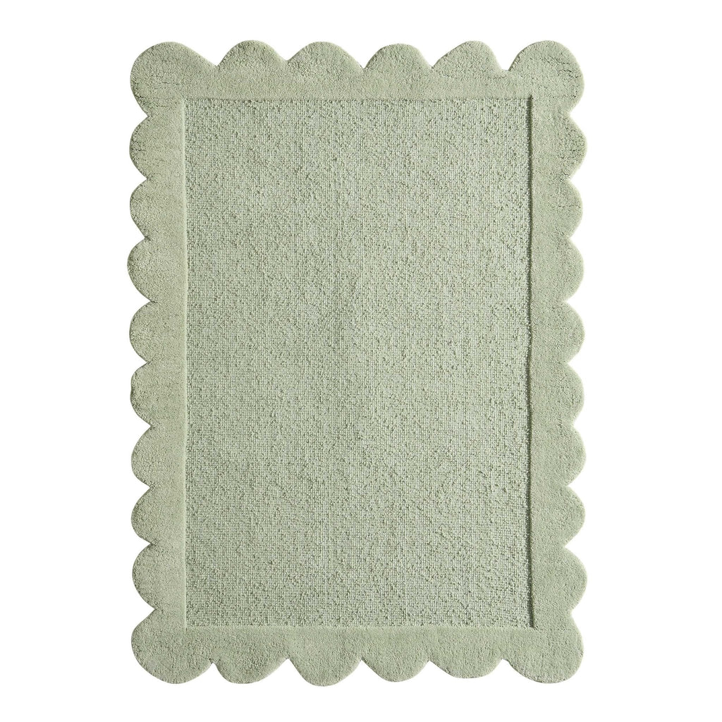 Dusklia - Wool Scallop Edge Rug - Sage