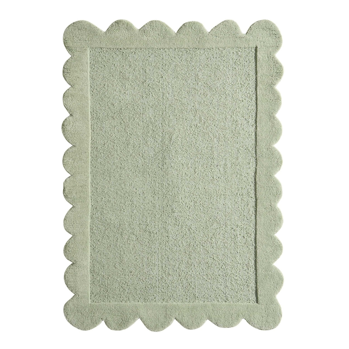 Dusklia - Wool Scallop Edge Rug - Sage