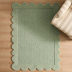 Dusklia - Wool Scallop Edge Rug - Sage