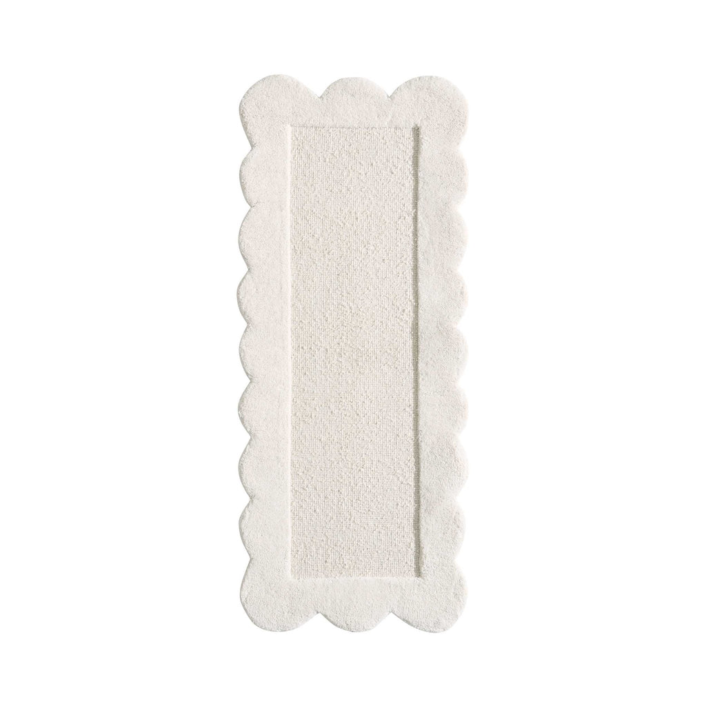 Dusklia - Wool Scallop Edge Runner - Off White