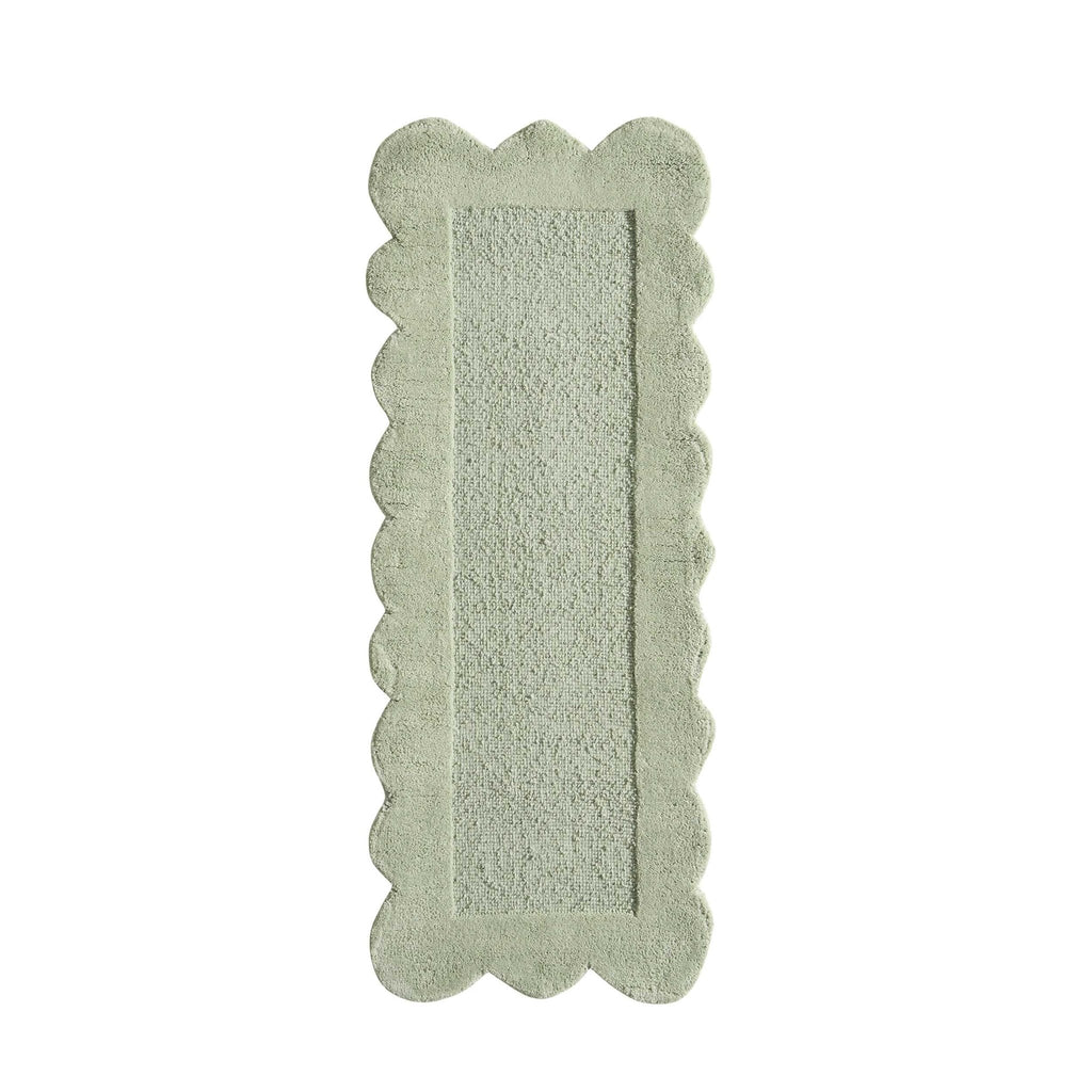 Dusklia - Wool Scallop Edge Runner - Sage
