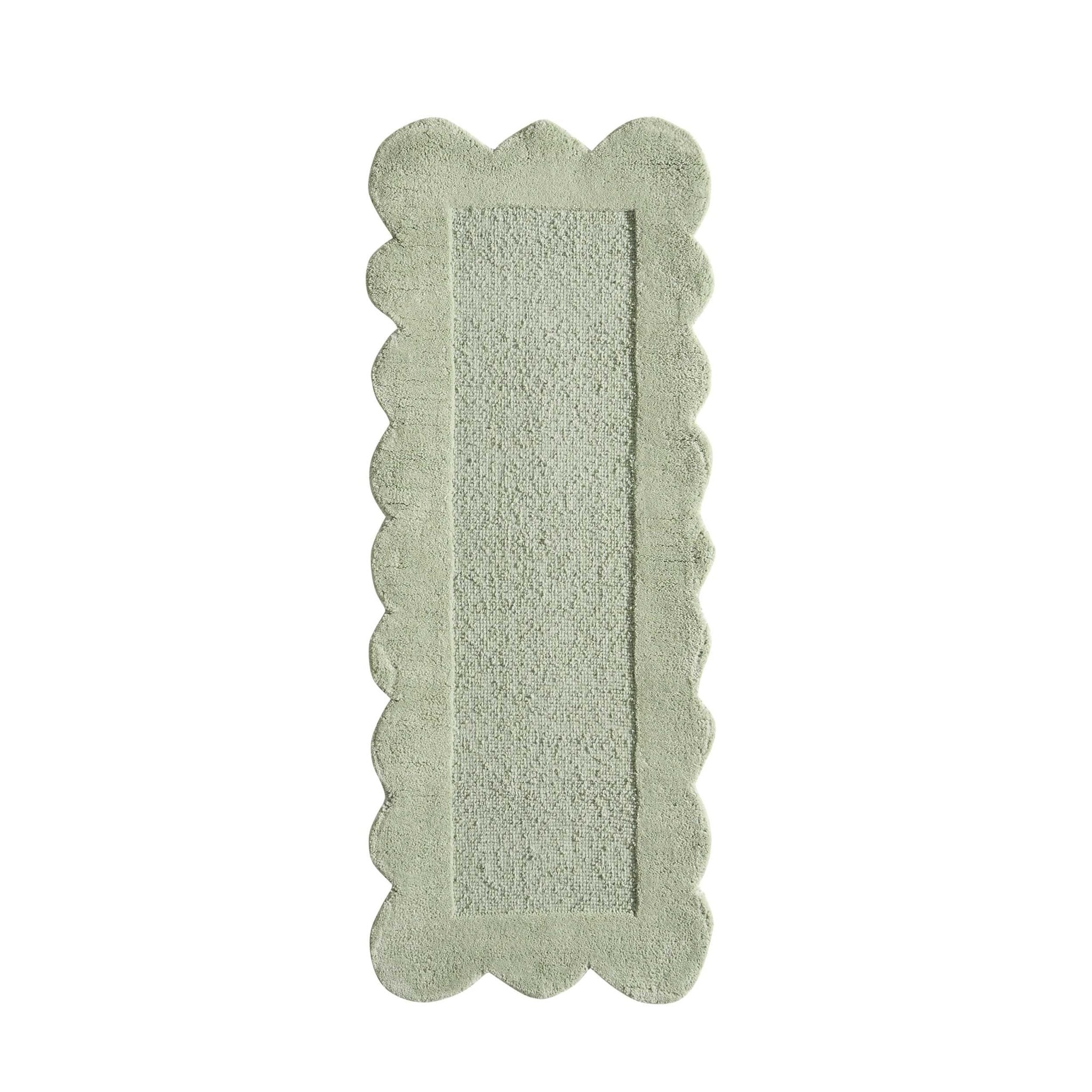 Dusklia - Wool Scallop Edge Runner - Sage