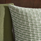 Dusklia - Woven Geometric Cushion Cover - Green