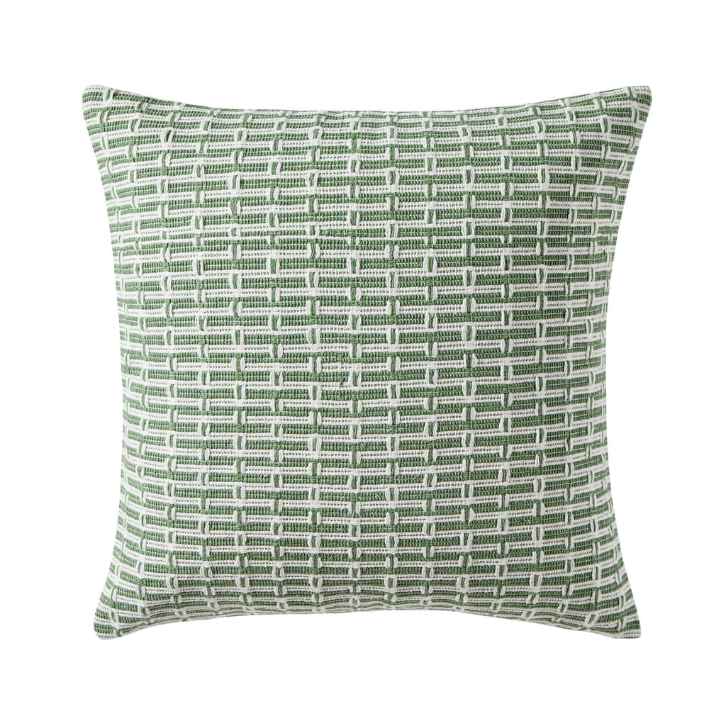 Dusklia - Woven Geometric Sofa Cushion Cover - Green