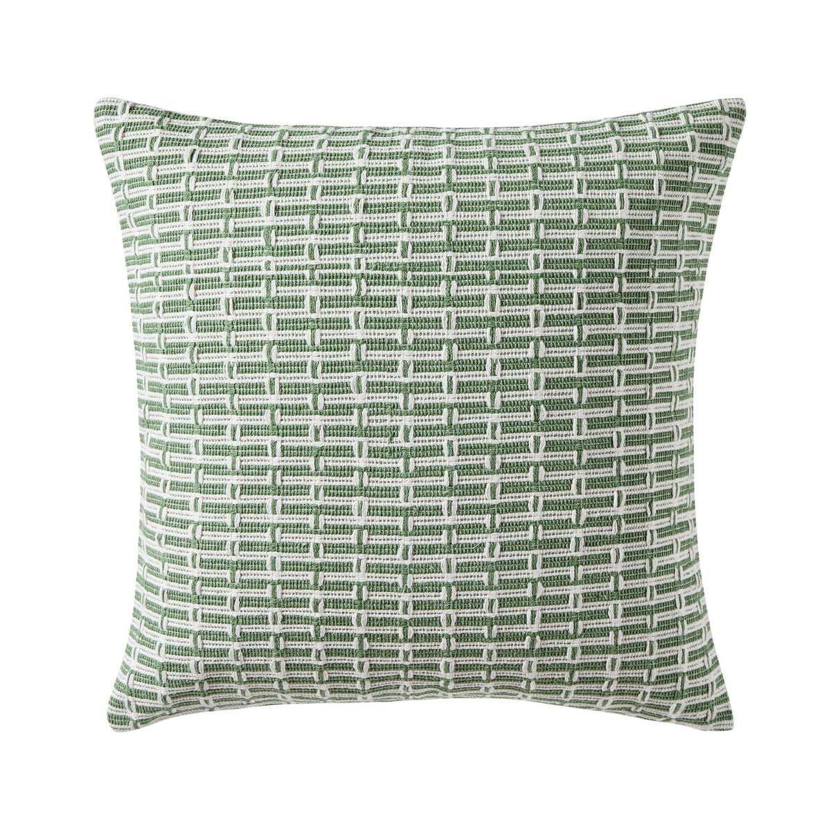 Dusklia - Woven Geometric Sofa Cushion Cover - Green