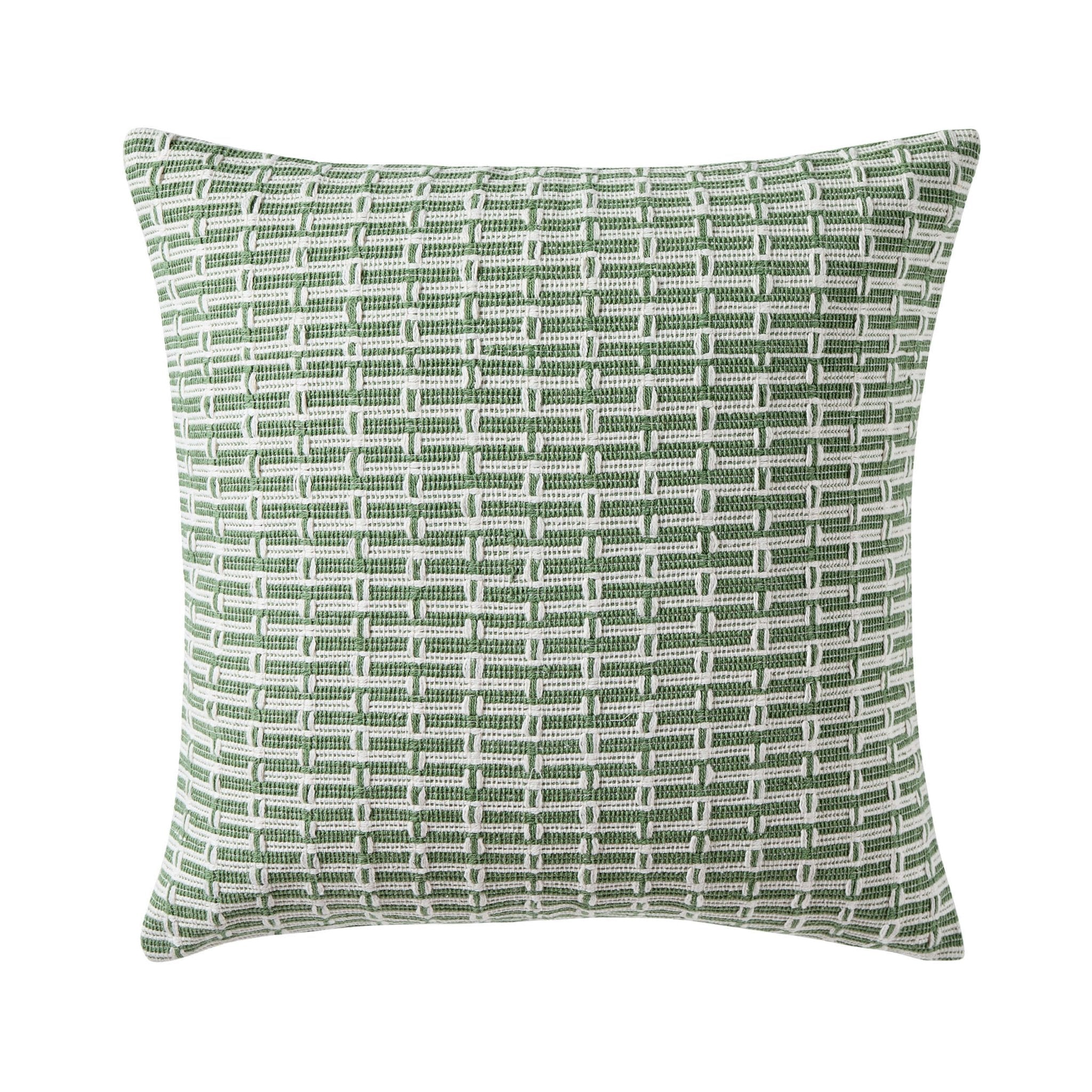 Dusklia - Woven Geometric Cushion Cover - Green